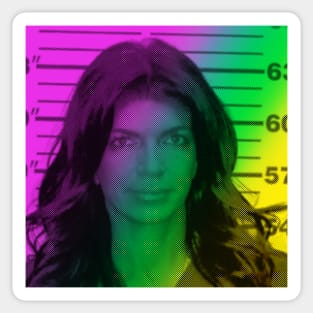 Teresas Rainbow Mugshot - Real Housewives of New Jersey funny stuf Sticker